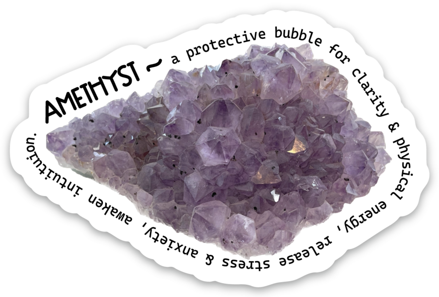 Amethyst w/text 3x2