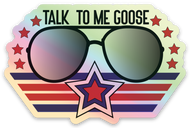 Goose Glasses 3x2 sticker Hologram