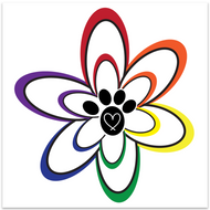 Rainbow Daisy Paw 6x6 Sticker
