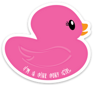 Duck Pink Pony Girl Sticker