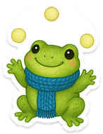 Green Frog Juggling sticker