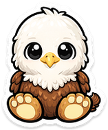 Chibi Bald Eagle Sticker