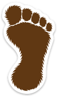 Big Foot brown SINGLE sticker