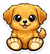 Chibi Golden Retriever Sticker