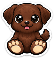 Chibi Chocolate Lab Sticker