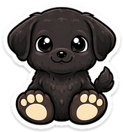 Chibi Black Lab Sticker