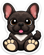 Chibi Black Pug Sticker