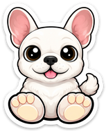 Chibi White Pug Sticker