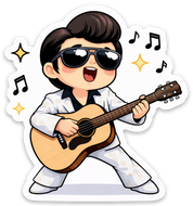 Rock N Roll Guitar Icon Sticker