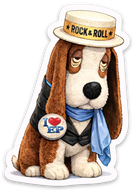 Rock N Roll Hound Dog MAGNET