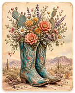 bloomin turquise boots RECT magnet