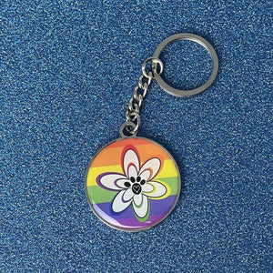 Rainbow Paw Keychain - metal