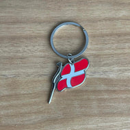 Denmark Flag Hard Enamel Keychain | 3 pack