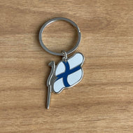 Finland Flag Hard Enamel Keychain | 3 pack