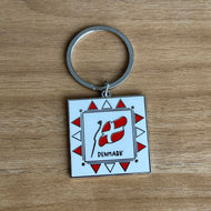 Denmark Flag Square Hard Enamel Keychain | 3 pack