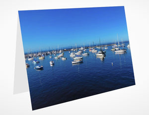 Notecard Boats In Blue