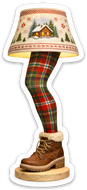 Plaid Cabin Glow Lamp Sticker