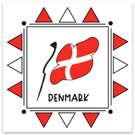 Denmark Flag Square Vinyl Magnet | 10 Pack