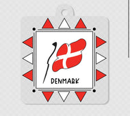 Denmark Flag Square 2x2 Acrylic Key Tag