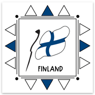 Finland Flag Square Vinyl Sticker | 10 Pack