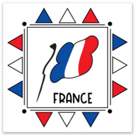 France Flag Square Vinyl Sticker | 10 pack