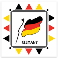 Germany Flag Square Vinyl Sticker | 10 pack