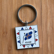 Finland Flag Square Hard Enamel Keychain | 3 pack