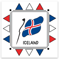 Iceland Flag Square Vinyl Sticker | 10 pack
