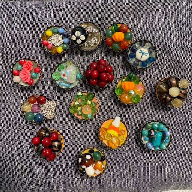 Beaded BottleCap Magnet