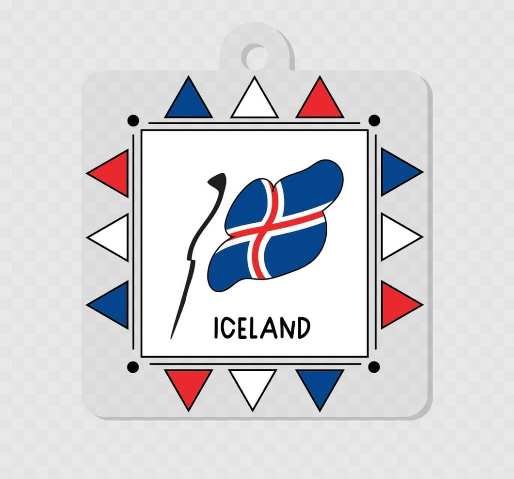 Iceland Flag Square 2x2 Acrylic Key Tag