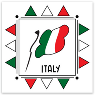 Italy Flag Square Vinyl Sticker | 10 pack
