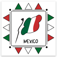 Mexico Flag Square Vinyl Sticker | 10 pack