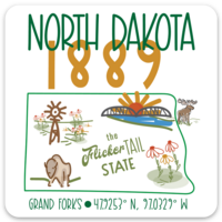 ND 1889 State Cord sticker