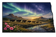ND Buffalo Northern Lights SUMMER magnet