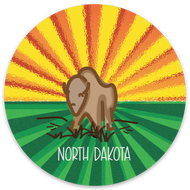 ND Buffalo Sunrise Vinyl Sticker | 10 pack