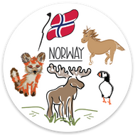 Norway Wildlife Circle Vinyl Sticker | 10 Pack