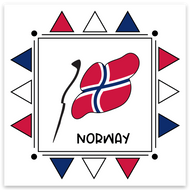 Norway Flag Square Vinyl Magnet | 10 Pack