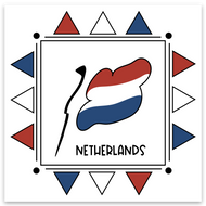 Netherland Flag Square Vinyl Sticker | 10 pack