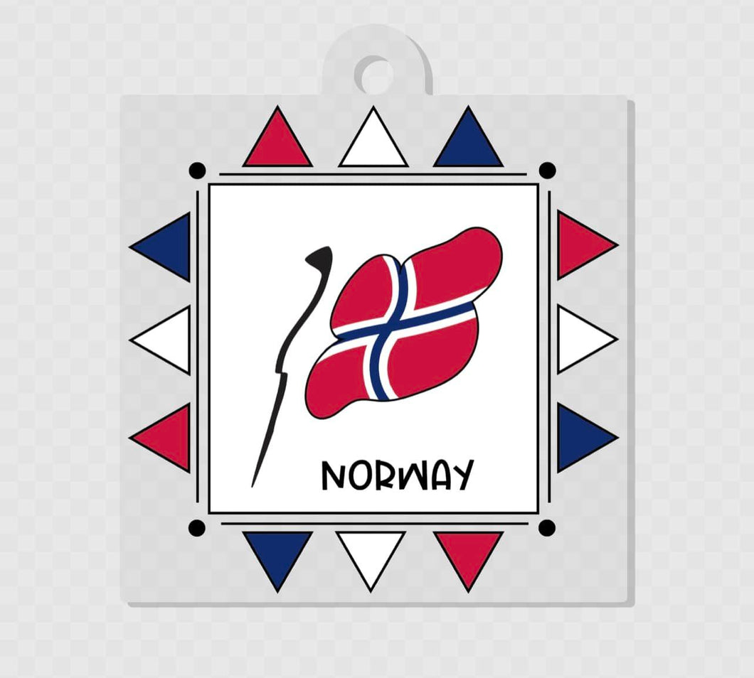 Norway Flag Square 2x2 Acrylic Key Tag