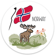 Norway Flag Moose Vinyl Sticker | 50 Pack