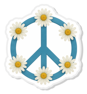 Peace Daisies Pin Acrylic
