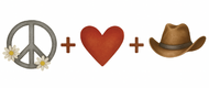 GRAY Peace Love Hat Sticker