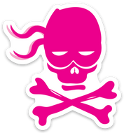 Pirate Skull Pink/White