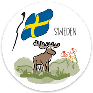 Sweden Flag Moose Vinyl Sticker | 50 Pack