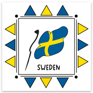 Sweden Flag Square Vinyl  Magnet | 50 Pack