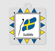 Sweden Flag Square 2x2 Acrylic Key Tag