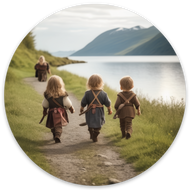 Viking Children Walking Vinyl Sticker | 10 Pack