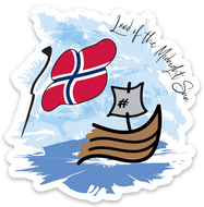 Norway Flag Viking Ship Vinyl Magnet | 10 Pack