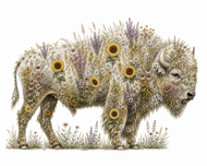 Buffalo Wildflower WHITE Sticker