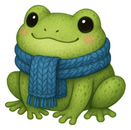 Cozy Scarf Frog sticker